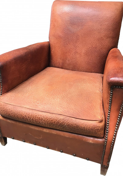 Fauteuil club en cuir vintage