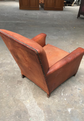 Fauteuil club en cuir vintage