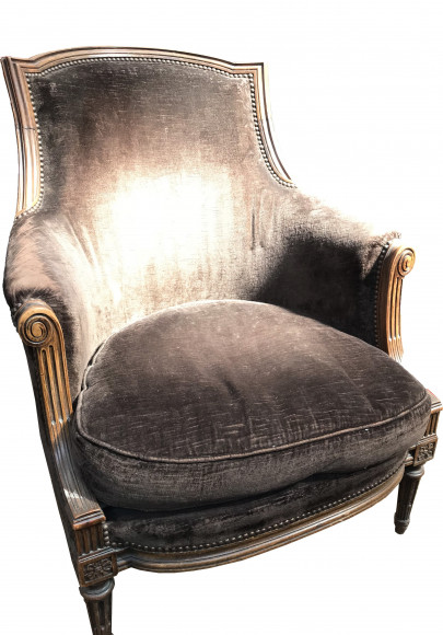 Fauteuil tissu marron