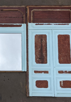 Facade de placard porte bleu