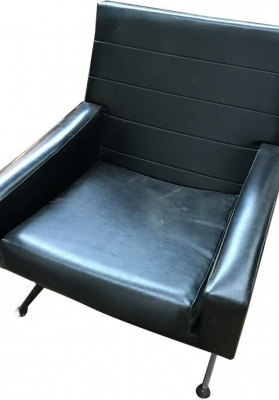 Fauteuil cuir et inox