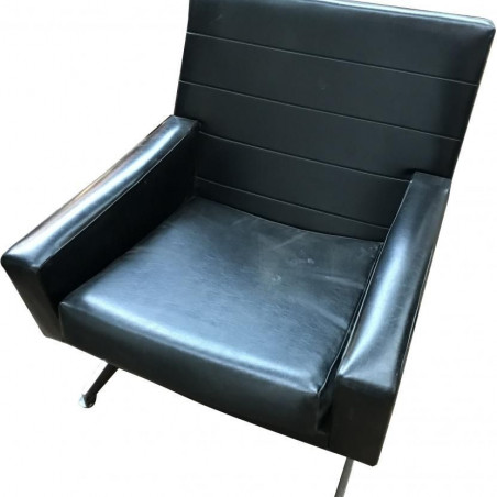 Fauteuil cuir et inox