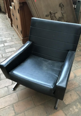 Fauteuil cuir et inox