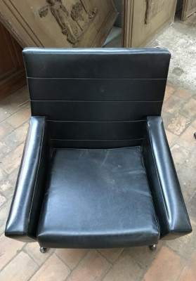 Fauteuil cuir et inox