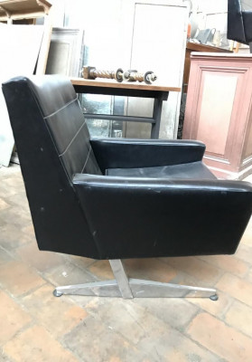 Fauteuil cuir et inox