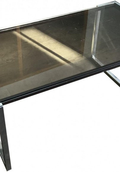 Table basse verre et chrome