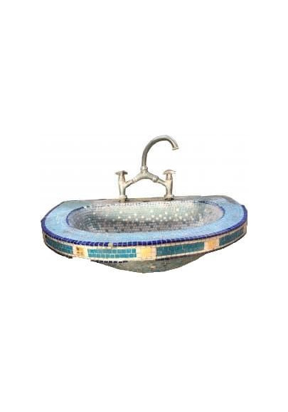 Lavabo mosaïque bleu