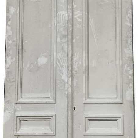 Porte double placard ancien en bois moulure