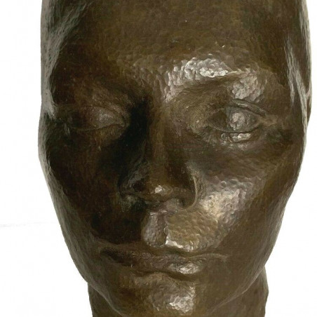 Buste de femme en bronze a patine brune Groupe en bronze "portrait de femme