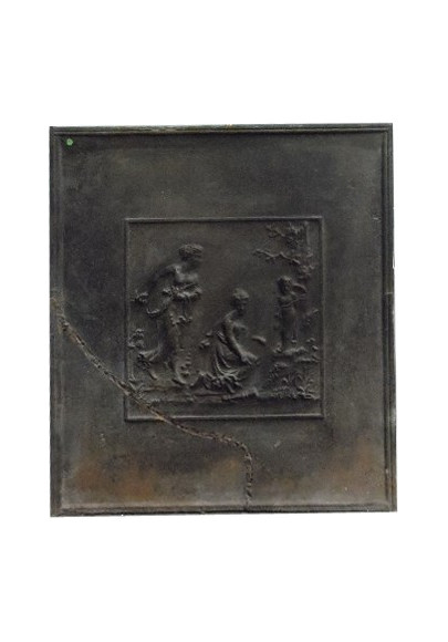 Plaque de cheminée ancienne en fonte