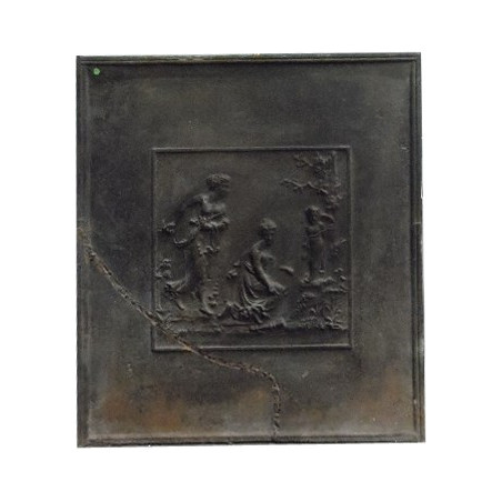 Plaque de cheminée ancienne en fonte