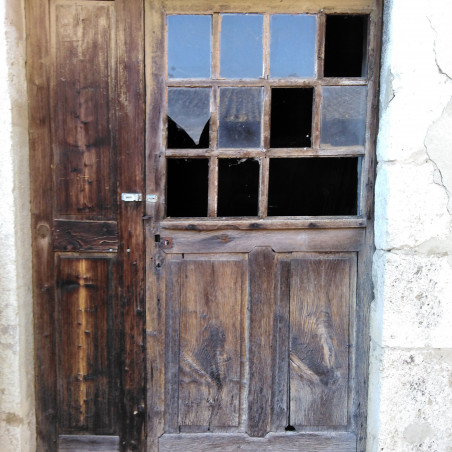 porte d'entrée double en chêne