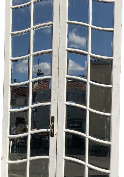 Ancien double porte en glace biseauté