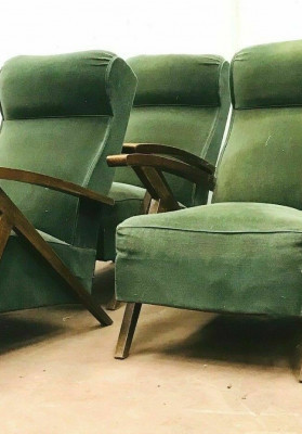 Suite de quatre fauteuils relax des années 1970