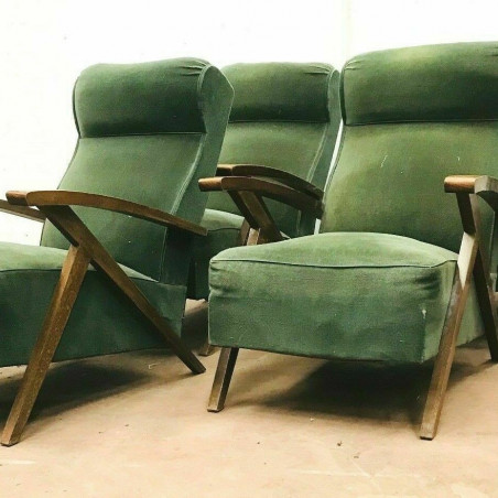 Suite de quatre fauteuils relax des années 1970